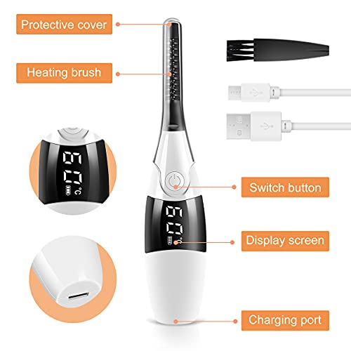 Heated Eyelash Curlers for Women, Portable Heated Eyelash Curlers with Brush ...
