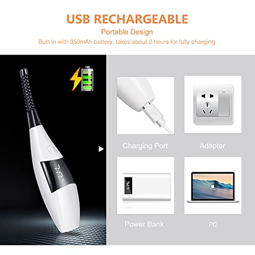 Heated Eyelash Curlers for Women, Portable Heated Eyelash Curlers with Brush ...