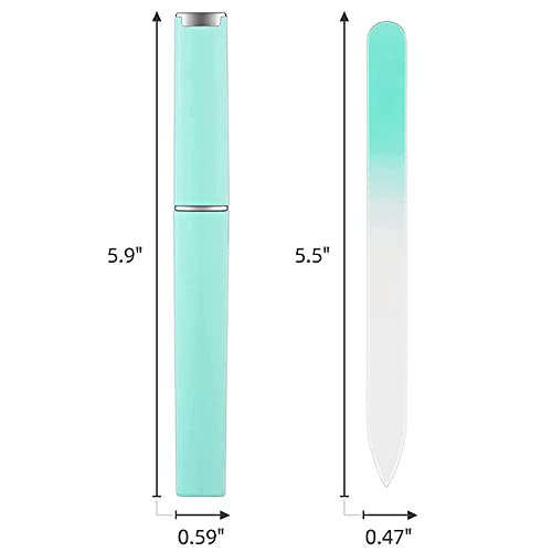 5 Pack Glass Nail Files with Case Crystal Glass Fingernail Files Double Sided...