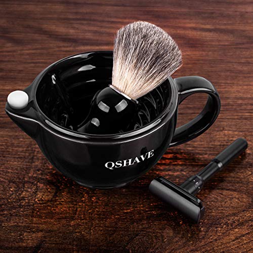 QSHAVE Shaving Scuttle Mug - Keep Lather Always Warm Large Deep Size Bowl Han...