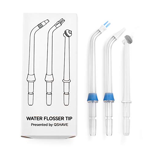 QSHAVE Water Flosser Tips (8 pcs Combo Kit) Includes Classic Tip, Pocket Tip,...