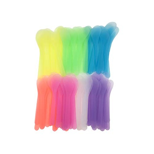 QsQueen 100 PCS Cosmetic Spatula for Makeup Face Mask Plastic Spoon Disposabl...
