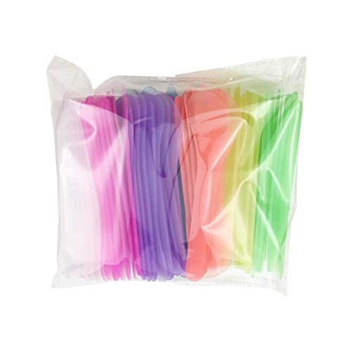 QsQueen 100 PCS Cosmetic Spatula for Makeup Face Mask Plastic Spoon Disposabl...