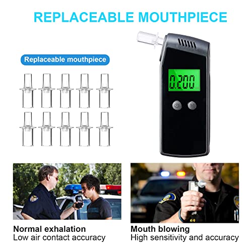 QTlier Portable Breathalyzer with LCD Digital Display for Personal, Professio...