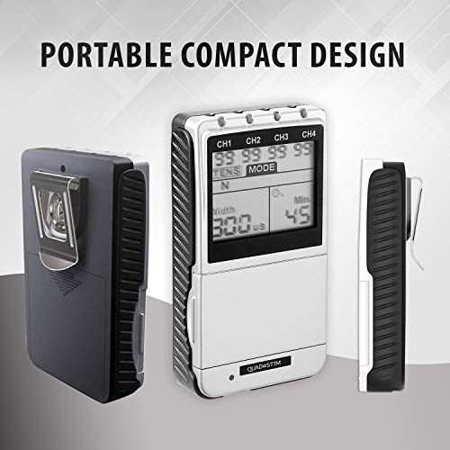 TENS EMS Combo Unit Portable Electrotherapy Muscle Stimulator by Quad Stim Pl...