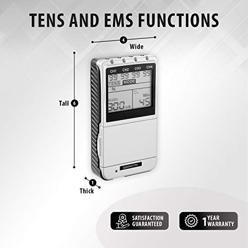 TENS EMS Combo Unit Portable Electrotherapy Muscle Stimulator by Quad Stim Pl...