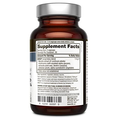 Premium Kinoko Platinum AHCC Supplement – 750mg of AHCC per Capsule – Support...