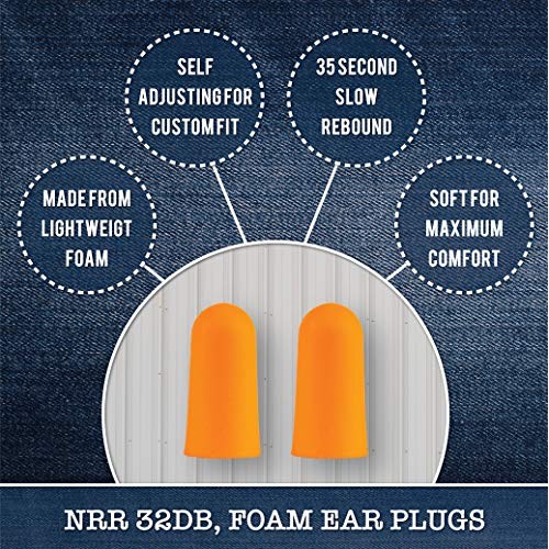 Dispenser Refillable and 500 Pair Foam Ear Plugs - Soft Disposable NRR 32dB, ...