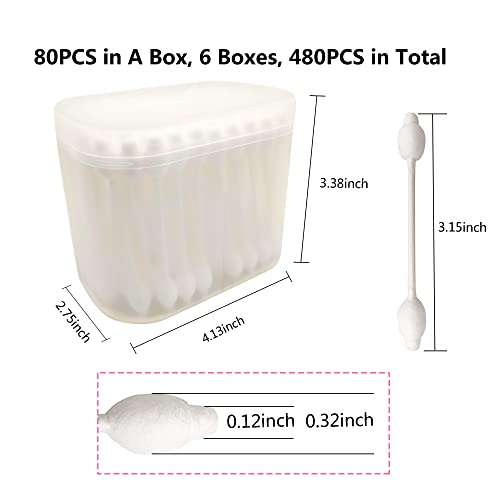 Safety Cotton Swabs with Large Tip, Baby Cotton Buds 480pcs