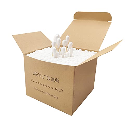 Thick Cotton Swabs, Large Tips Cotton Swabs, XL Cotton Bud with Big Cotton He...