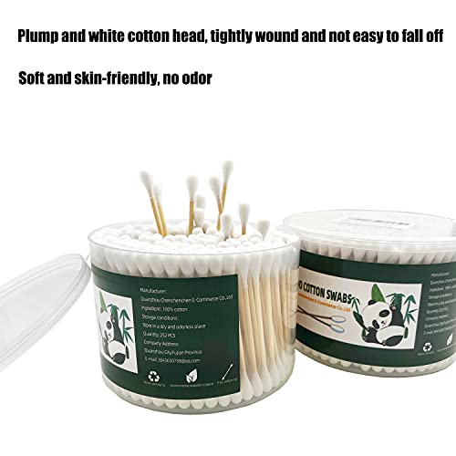 Thick Cotton Swabs,XL Size Natural Bamboo Cotton Buds,Organic Biodegradable, ...