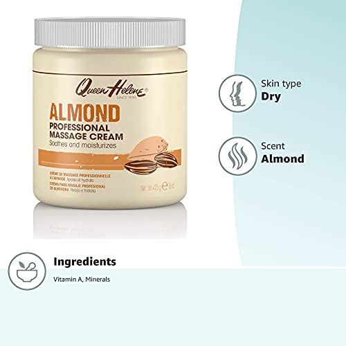 Queen Helene Professional Massage Cream, Almond, 15 Oz (Packaging May Vary)