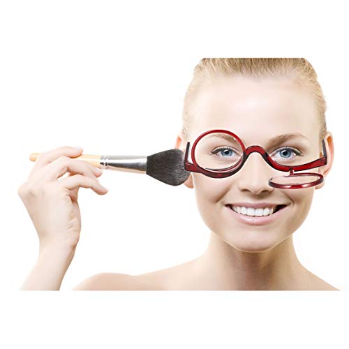Queenbox Magnifying Makeup Readings Glasses Flip Lens Cosmetic Make Up Eye Gl...
