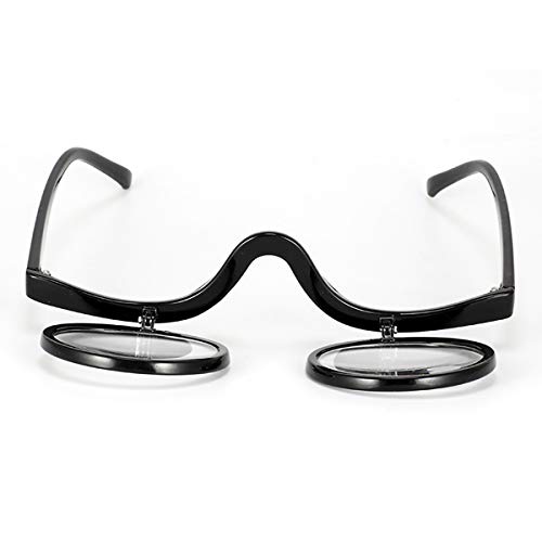 Queenbox Magnifying Makeup Readings Glasses Flip Lens Cosmetic Make Up Eye Gl...