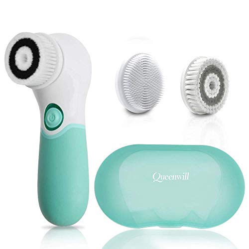 Spinning Face Cleansing Brush Queenwill Waterproof Facial Cleansing Rotating ...