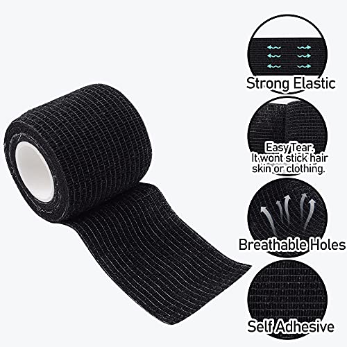 Tattoo Grip Tape 12pcs 2" x 5 Yards Disposable Cohesive Tattoo Grip Wrap, Ela...