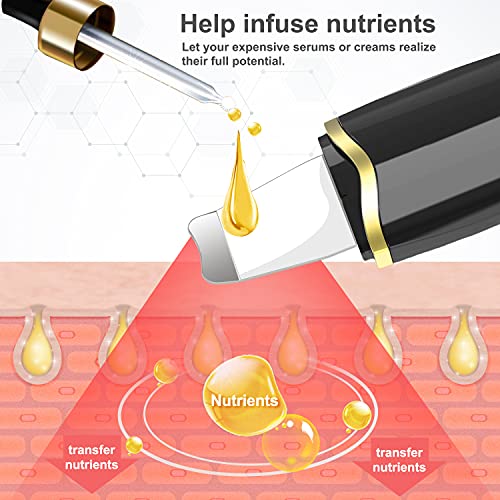 Qukot Ultrasonic Skin Scrubber Spatula - Upgraded Blue-Light Blackhead Remove...