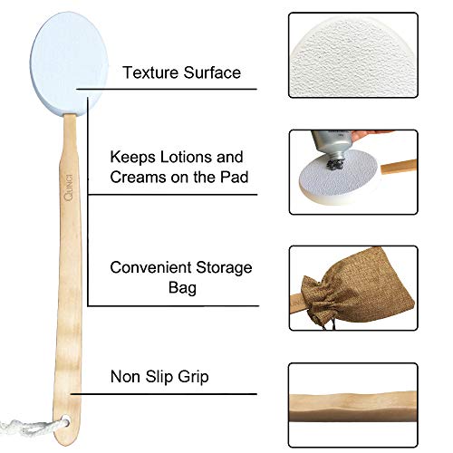 2PCS QUNCI Shower Brush Set - Double-sided Brush Head for Wet or Dry Brushing...