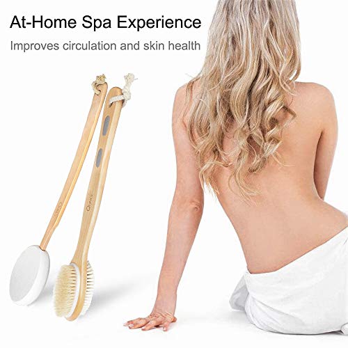 2PCS QUNCI Shower Brush Set - Double-sided Brush Head for Wet or Dry Brushing...