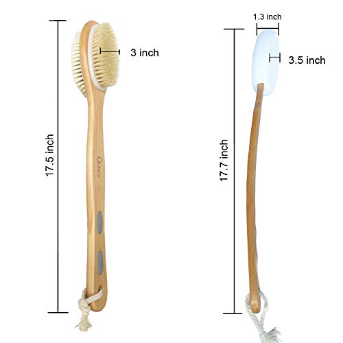 2PCS QUNCI Shower Brush Set - Double-sided Brush Head for Wet or Dry Brushing...