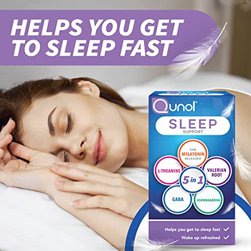 Qunol Sleep Support, 5-in-1 Non-Habit Forming Sleep Aid, Supplement with time...