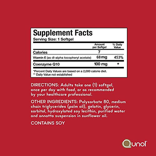 Qunol Ultra CoQ10 100mg, 3x Better Absorption, Patented Water and Fat Soluble...