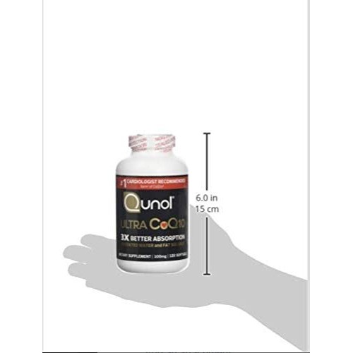 Qunol Ultra CoQ10 100mg, 3x Better Absorption, Patented Water and Fat Soluble...