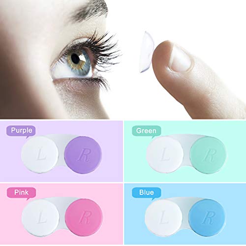 12PCS Contact Lens Case, Colorful Contact Lens Box Left/Right Eyes Holder Con...