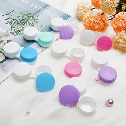 12PCS Contact Lens Case, Colorful Contact Lens Box Left/Right Eyes Holder Con...