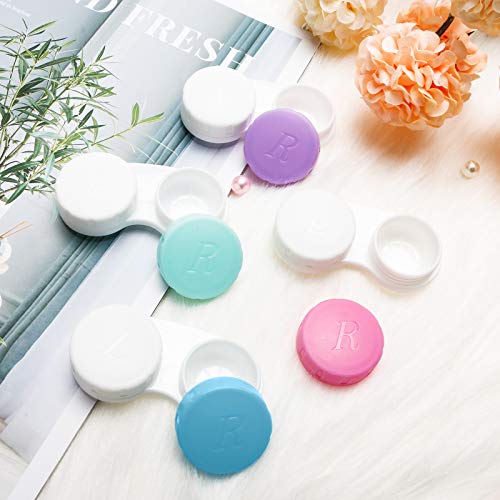12PCS Contact Lens Case, Colorful Contact Lens Box Left/Right Eyes Holder Con...