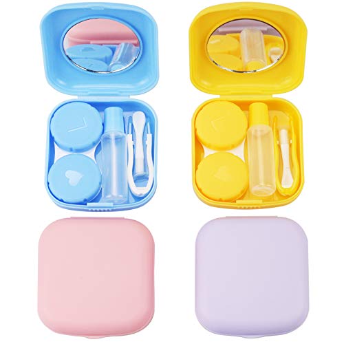 4PCS Contact Lens Case, Colorful Contact Lens Box Holder Container, Outdoor M...