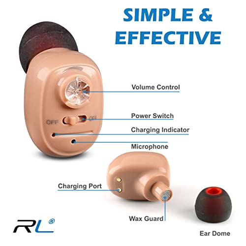 Rechargeable Hearing Aids for Seniors and Adults, Large Digital Amplifier, Ea...