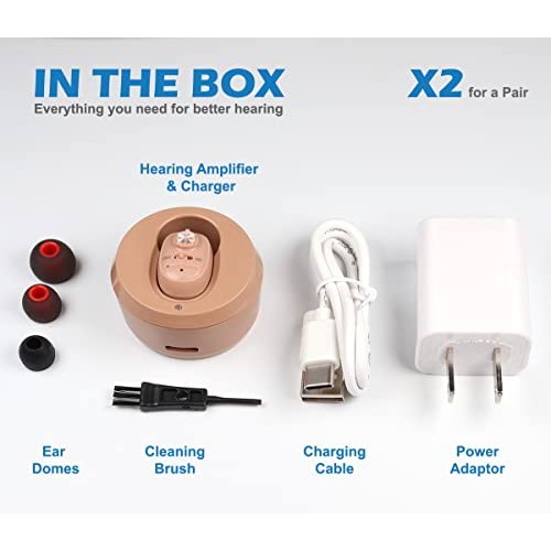 Rechargeable Hearing Aids for Seniors and Adults, Large Digital Amplifier, Ea...