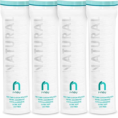 R-NEU Cotton Rounds, 400 Count Makeup Remover and Facial Cleansing Round Cott...