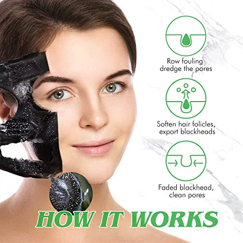 Blackhead Remover Mask - Activated Charcoal Peel Off Mask with Brush - for Al...