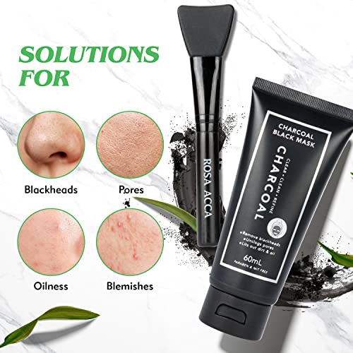 Blackhead Remover Mask - Activated Charcoal Peel Off Mask with Brush - for Al...