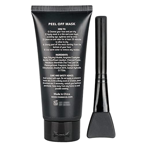 Blackhead Remover Mask - Activated Charcoal Peel Off Mask with Brush - for Al...