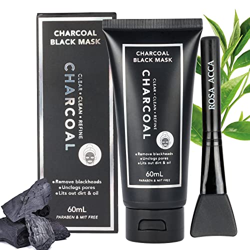 Blackhead Remover Mask - Activated Charcoal Peel Off Mask with Brush - for Al...