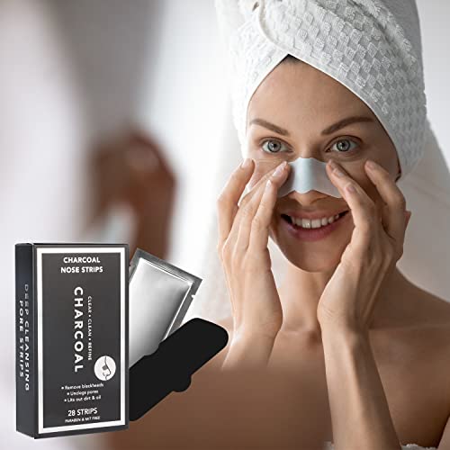 Rosa Acca Charcoal Deep Cleansing Pore Strips 28 pcs, Nose Strips for Blackhe...