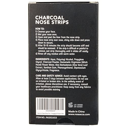 Rosa Acca Charcoal Deep Cleansing Pore Strips 28 pcs, Nose Strips for Blackhe...