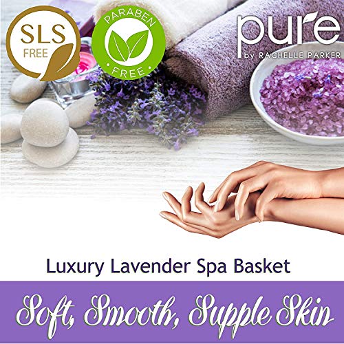 Lavender Essential Oil Spa Basket For Women. Premium Deluxe Bath Care Basket ...