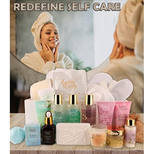 Organic Spa Gift Baskets For Women! Luxury Holiday Gift Bath and Body Gift Se...