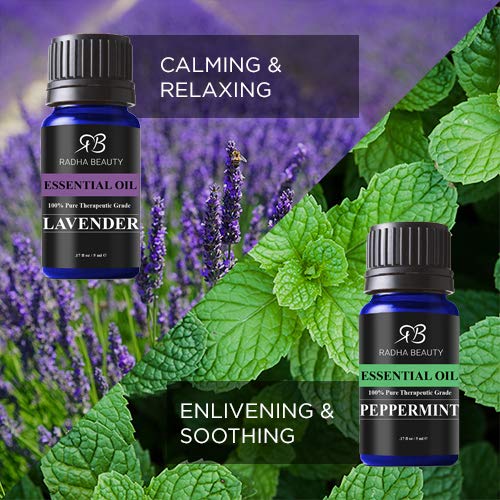 Radha Beauty Aromatherapy Top 8 Essential Oils 100% Pure & Therapeutic Grade ...
