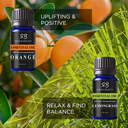 Radha Beauty Aromatherapy Top 8 Essential Oils 100% Pure & Therapeutic Grade ...