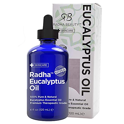 Radha Beauty Eucalyptus Essential Oil 4 oz - 100% Pure & Therapeutic Grade, S...