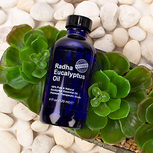 Radha Beauty Eucalyptus Essential Oil 4 oz - 100% Pure & Therapeutic Grade, S...