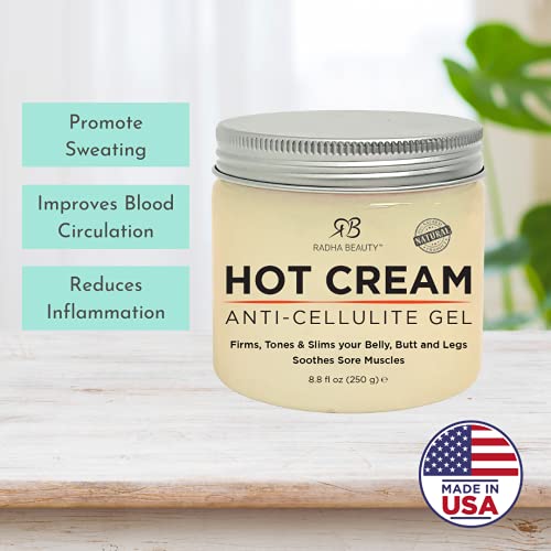 Radha Beauty Hot Cream - 100% Natural Cellulite Treatment, Toning & Slimming ...