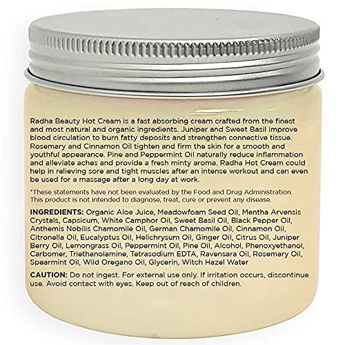 Radha Beauty Hot Cream - 100% Natural Cellulite Treatment, Toning & Slimming ...