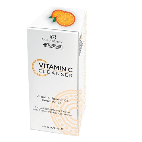 Radha Beauty Vitamin C Facial Cleanser, 4 fl. oz - Clear Pores on Oily, Dry &...