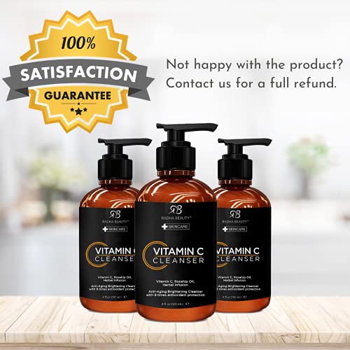 Radha Beauty Vitamin C Facial Cleanser, 4 fl. oz - Clear Pores on Oily, Dry &...